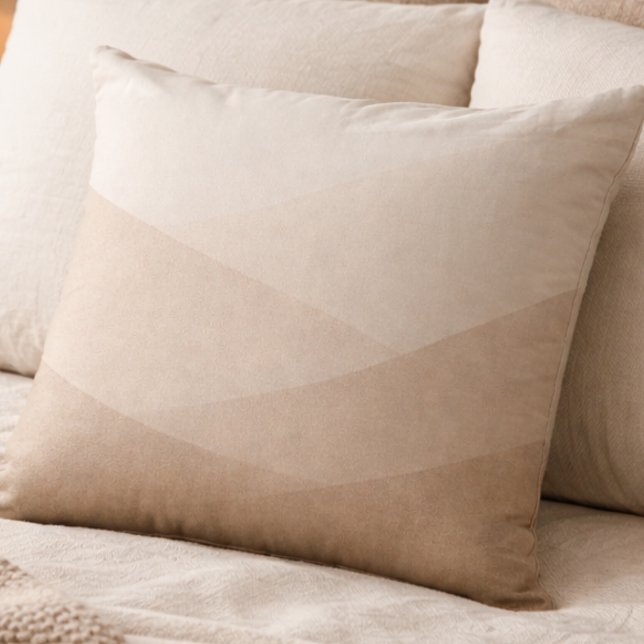 Almofada Taupe Ivory Dusk Throw Pillow (Soft taupe flowing into ivory brings gentle contrast and quiet depth to neutral living spaces)