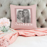 Almofada Taupe Moderno e Rosa | Foto | Presente para Irmãs<br><div class="desc">Taupe Moderno e Rosa | Foto | Presente para Irmãs</div>