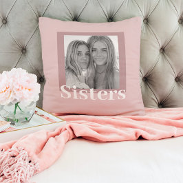 Almofada Taupe Moderno e Rosa | Foto | Presente para Irmãs