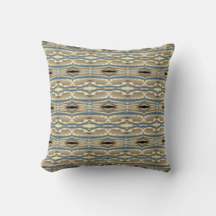 Almofada Taupe Slate Blue Beige Southwest Olha Azulejos Peq