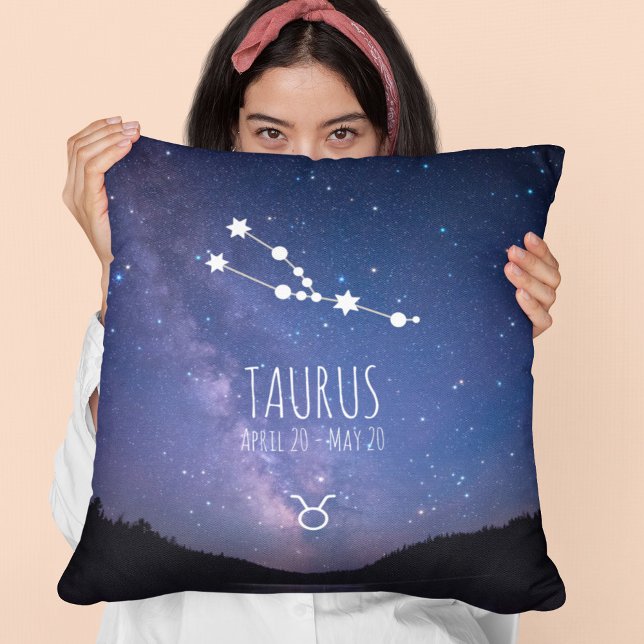 Almofada Taurus | Constelação Zodiac Personalizada (Criador carregado)