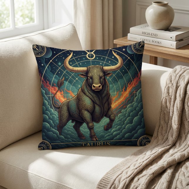 Almofada Taurus Zodiac Celestial (Criador carregado)