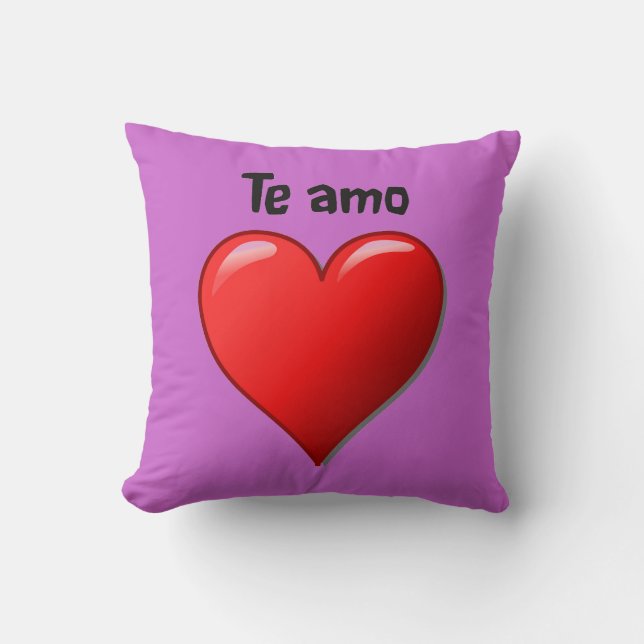 Almofada Te amo - Eu te amo no espanhol (Frente)