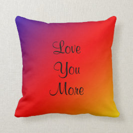 Almofada Te Amo, Te Amo Mais 16" Quadrado Arco-Íris