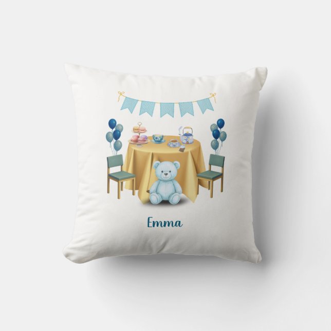 Almofada Tea Party Birthday Throw Pillow Gift (Frente)
