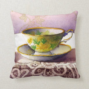 Almofada Teacup 0001 no Travesseiro Lace Trow