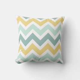 Almofada Teal, Aqua, Dourado padrão Zigzag Chevron