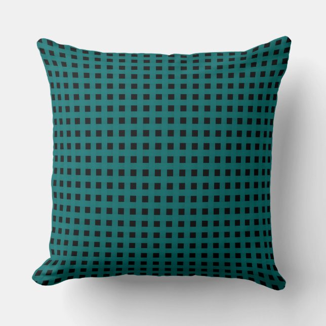 Almofada Teal Black Weave Pattern (Frente)