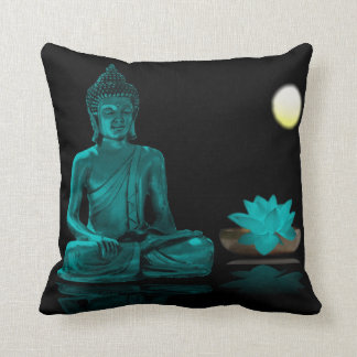 Almofada Teal Buddha e Lotus no Travesseiro decorativo da N