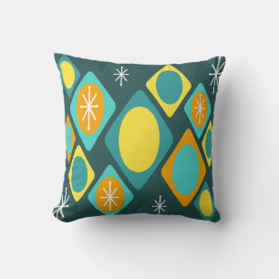 Almofada Teal de Starbursts de Ouros