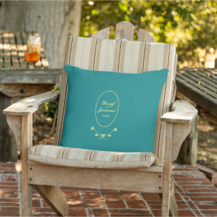 Almofada Teal e Dourado Casamento