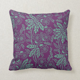 Almofada Teal e Floral Roxo