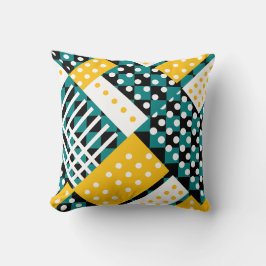 Almofada Teal Escuro e amarelo