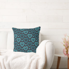 Almofada Teal Hearts