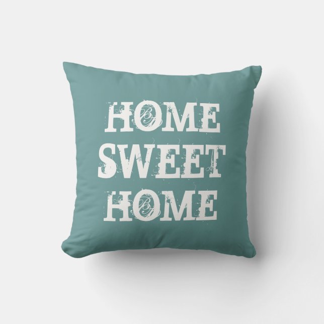 Almofada Teal 'Home doce home' travesseiro decorativo cardí (Frente)
