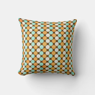 Almofada Teal Laranja e Travesseiro decorativo Castanho