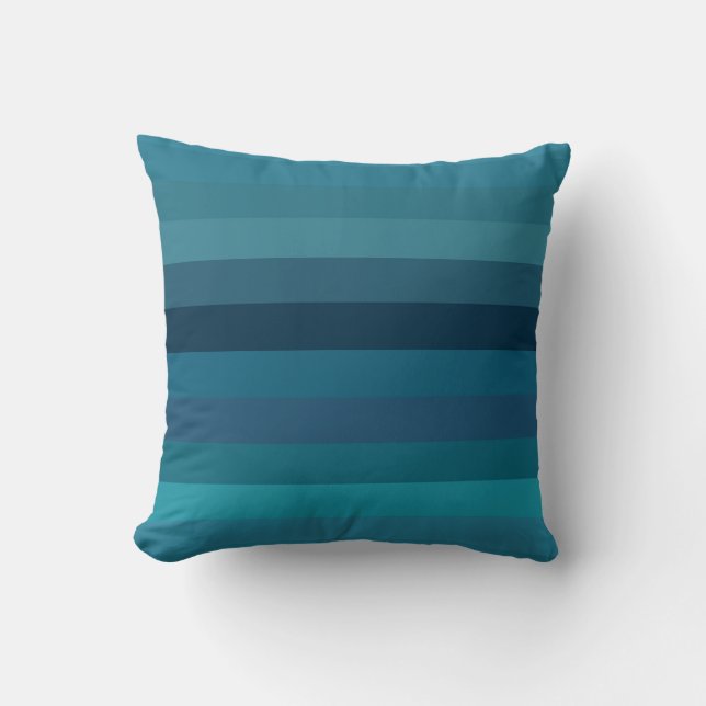 Almofada Teal Mal-humorado e Listras Navy (Frente)