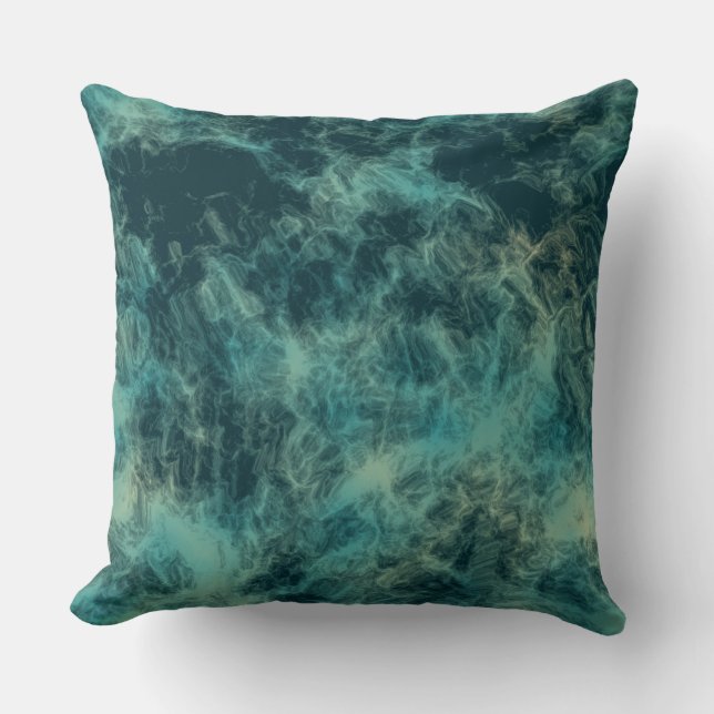Almofada Teal Marble Abstrato (Frente)
