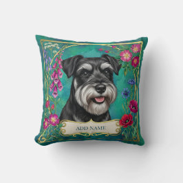 Almofada Teal Personalizada Prata e Preta Schnauze