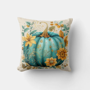 Almofada Teal Pumpkin Autumn Boho Fall Ecru