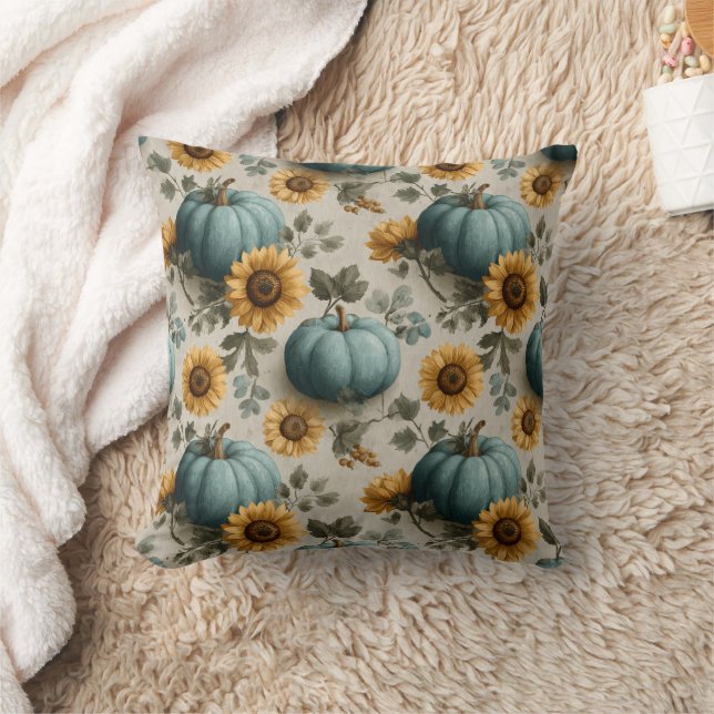 Almofada Teal Pumpkins e Ouros Girassóis (Cobertor)
