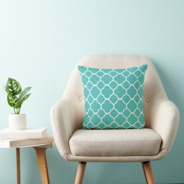 Almofada Teal Quatrefoil (Cadeira)