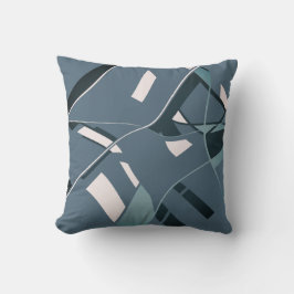 Almofada Teal White em Linhas Inclinadas Vermelhas Laminada