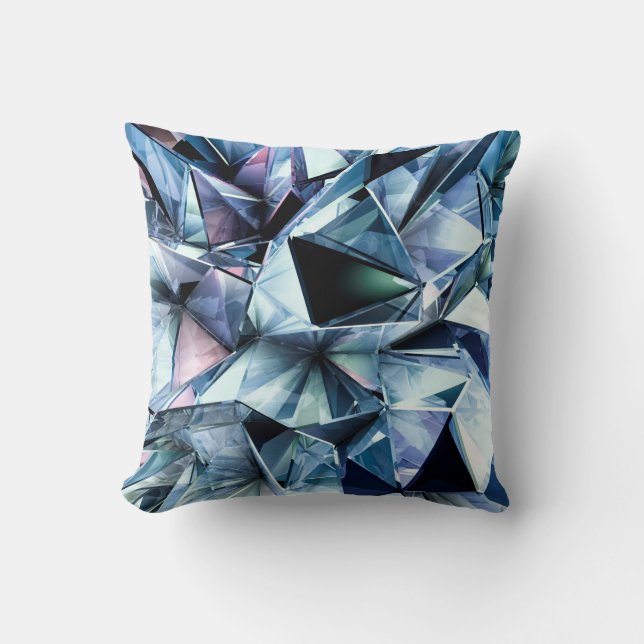Almofada Tech tech triangle crystal background. (Frente)
