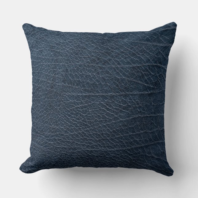 Almofada Tecido de tartaruga  Crocodilo de couro azul (Frente)