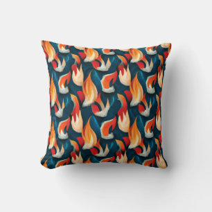 Almofada Tecido Flame   Padrão De Repetição Vermelho E Azul