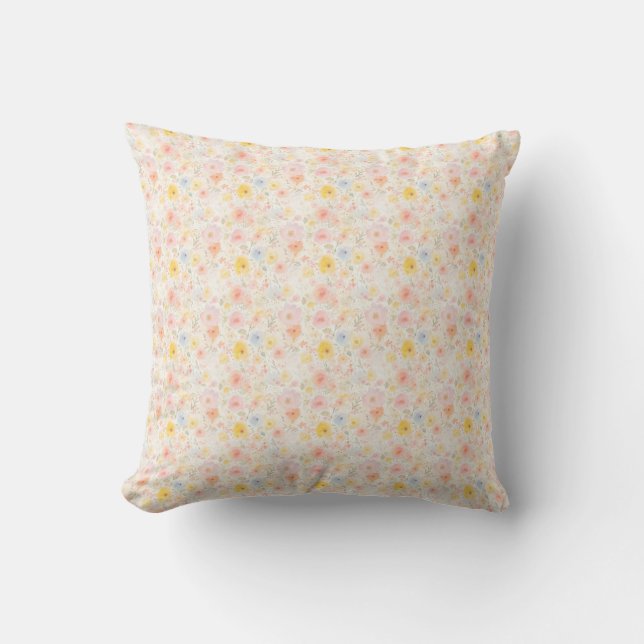 Almofada Tecido Floral de Páscoa – Pastel Fofo   (Frente)