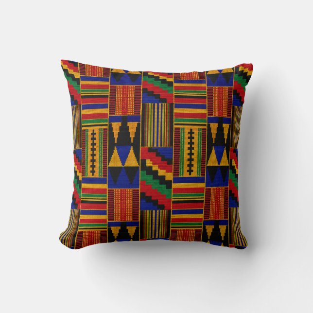 Almofada Tecido Kente Estilo Africano (Frente)