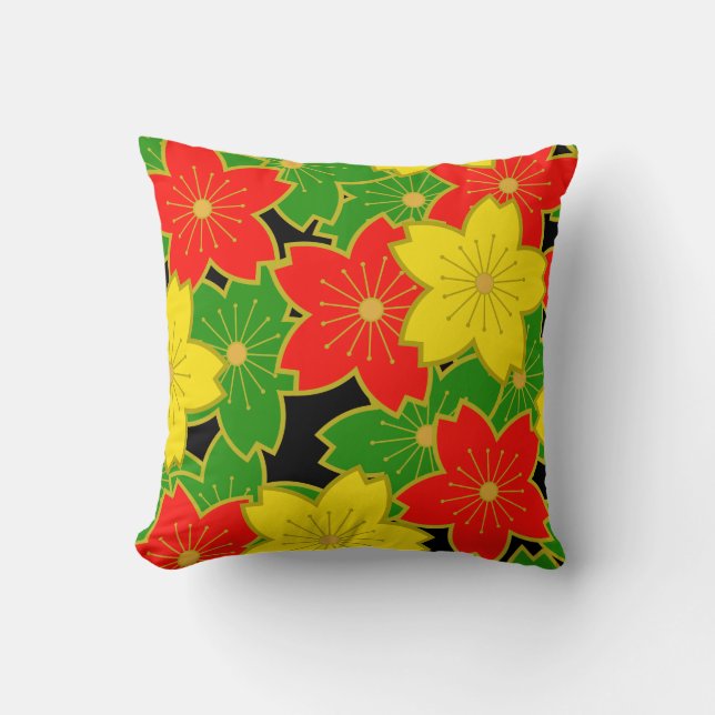 Almofada Tecido Kimono japonês chamado Travesseiro Sakura (Frente)