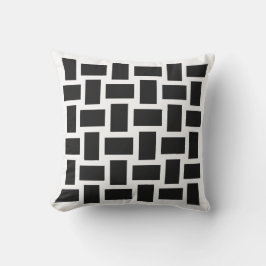 Almofada Tecido Pastel Branco e Preto com Design Tecido