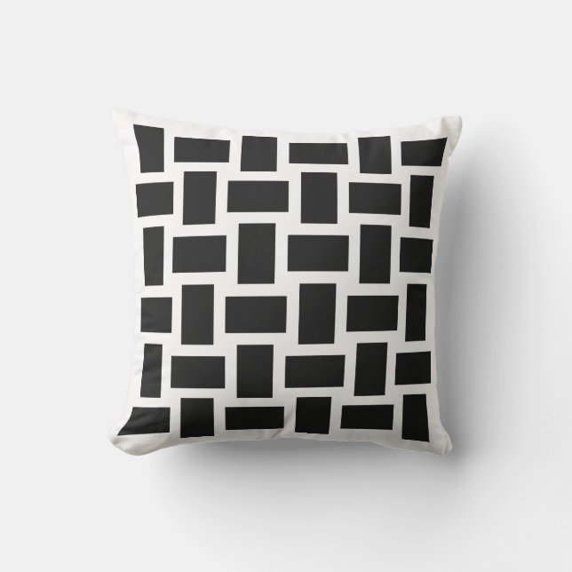 Almofada Tecido Pastel Branco e Preto com Design Tecido (Frente)