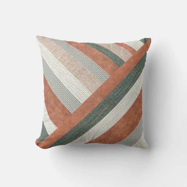 Almofada Tecidos E Couros Orgânicos Modernos (Frente)