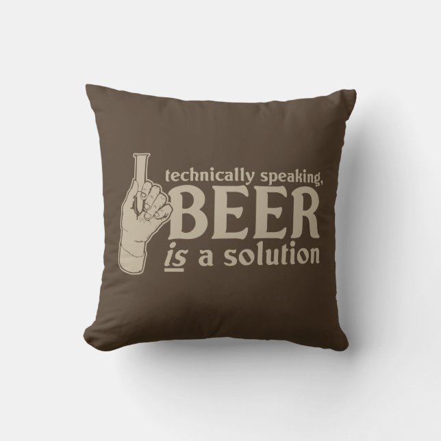 Almofada tecnicamente falando, a cerveja é uma solução (Frente)