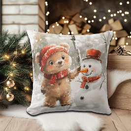 Almofada Teddy Bear e Snowman