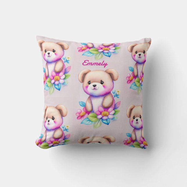 Almofada Teddybär Wasserfarben Pastell (Frente)