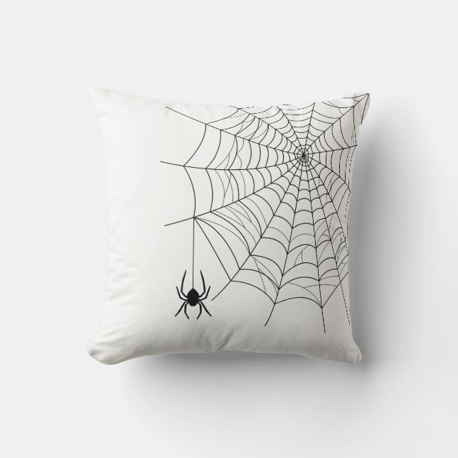 Almofada Teia de Aranha Mínima e Aranha Pendurada de Hallow (Frente)