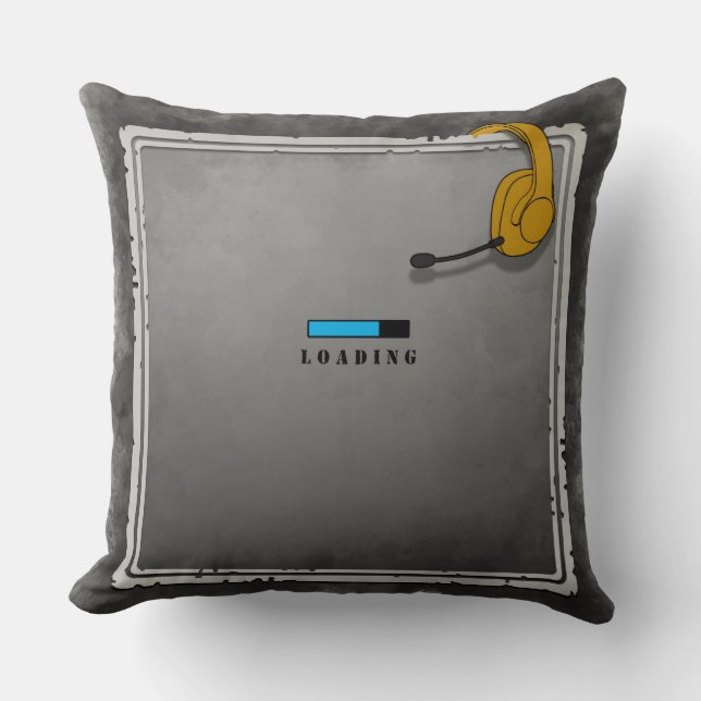 Almofada Tela de carregamento de gamer desejada com fone de (Frente)