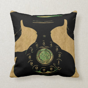 Almofada Telefone de seletor giratório antigo do vintage