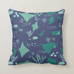 Almofada Tema Costeiro do Padrão Azul-Teal