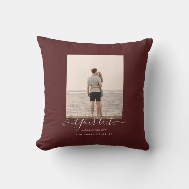 Almofada Tema de Borgonha de presentes personalizados (Frente)