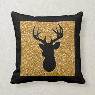 Almofada Tema de Feriado Personalizado Dourado Reversível