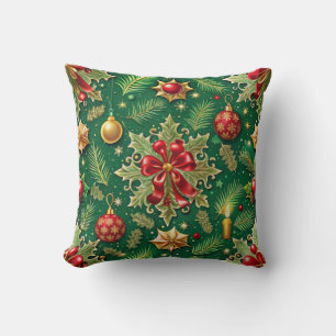 Almofada Tema de Natal Padrão Colorido Festivo