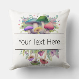 Almofada Tema do Cogumelo Rosa e Roxo Personalizado