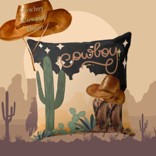 Almofada Tema do Deserto do Cowboy Cactus