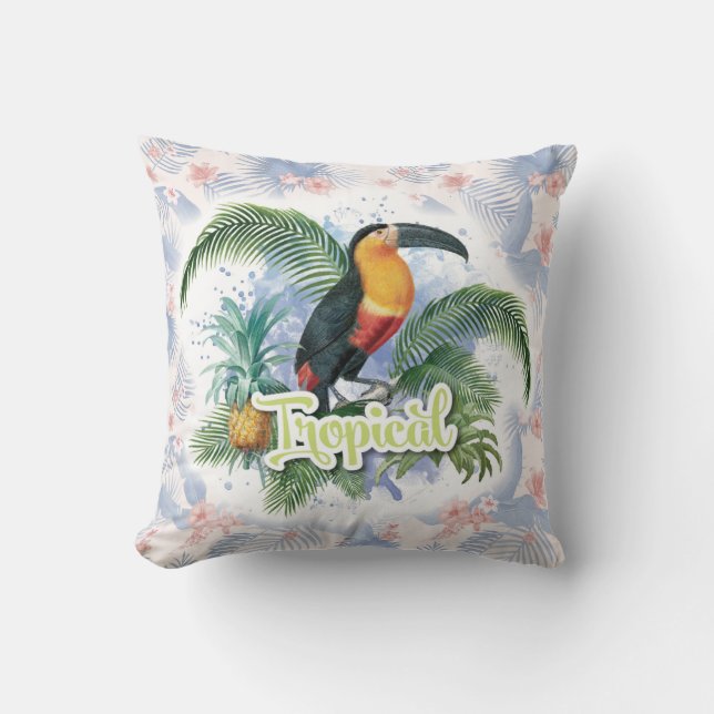 Almofada Tema do papagaio tropical (Frente)