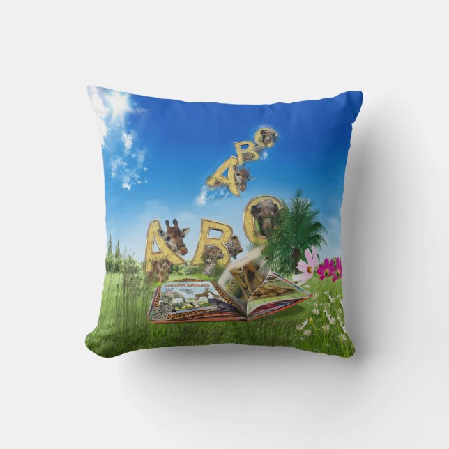 Almofada Temas do alfabeto ABC Capital. (Frente)